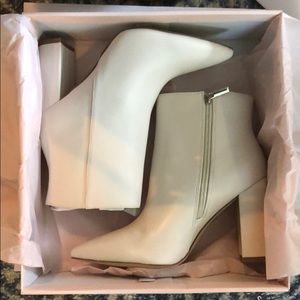 White ankle booties
